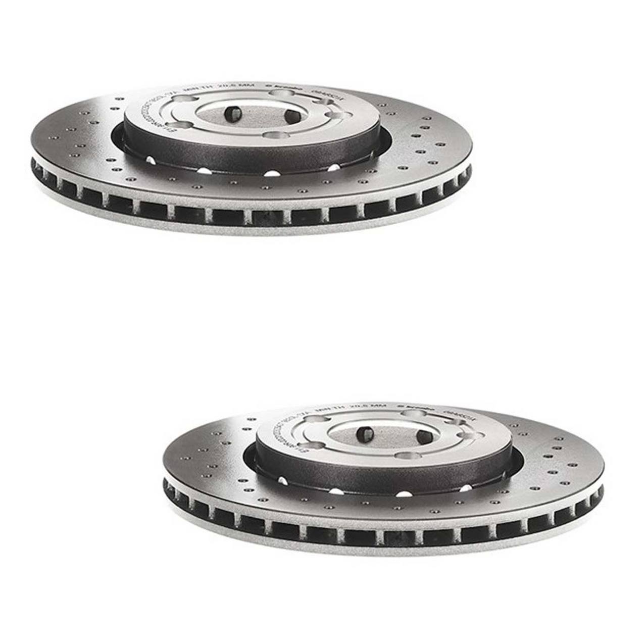 Audi Volkswagen Disc Brake Pad And Rotor Kit Front And Rear Xtra Cross Drilled 312mm 